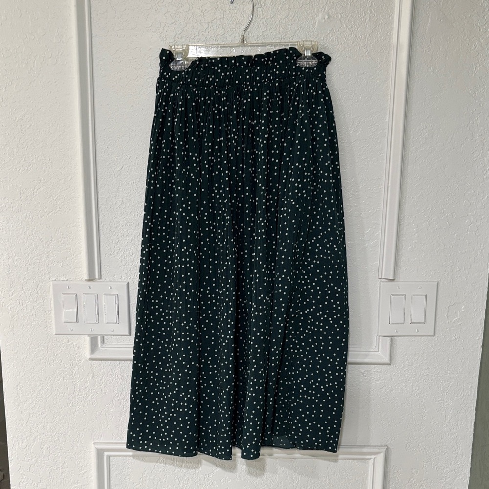 green Polka Dot midi Skirt